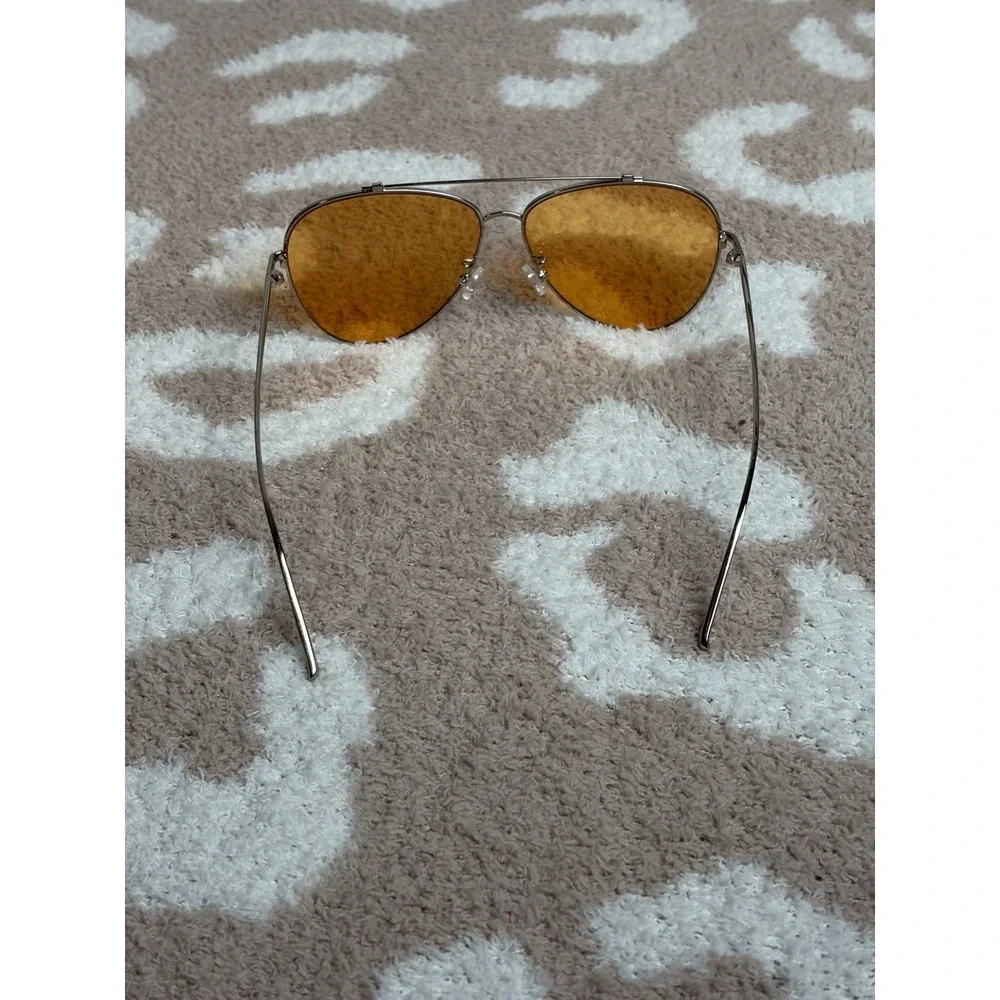 Uniqlo Metal Teardrop Aviator Sunglasses Orange Tinted